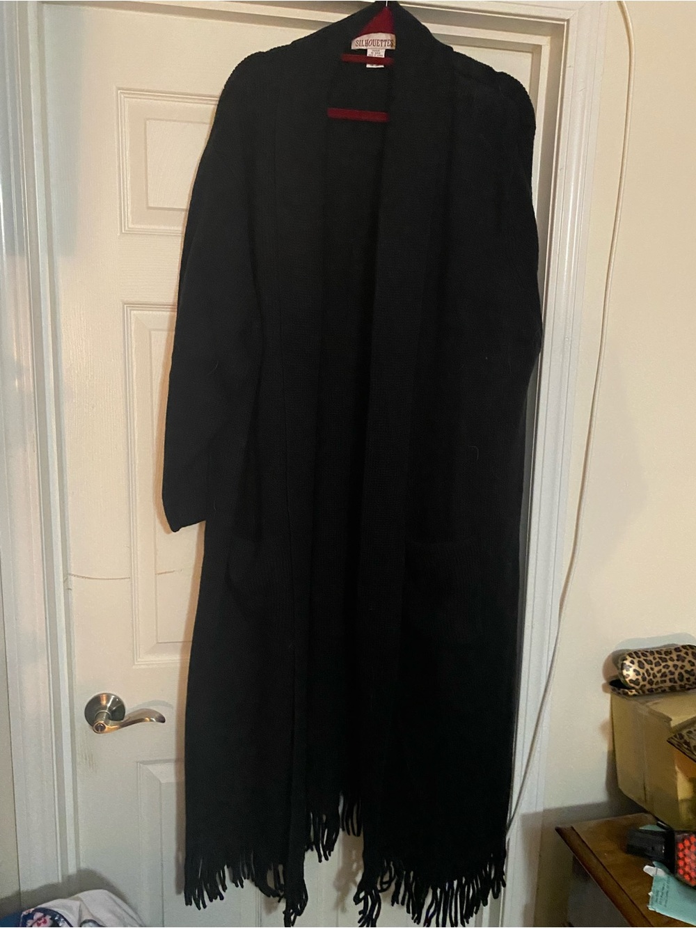 Silhouette Black Fringe Open Cardigan